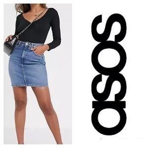 ASOS Blue Denim Jean Skirt Size 12 NEW NWT